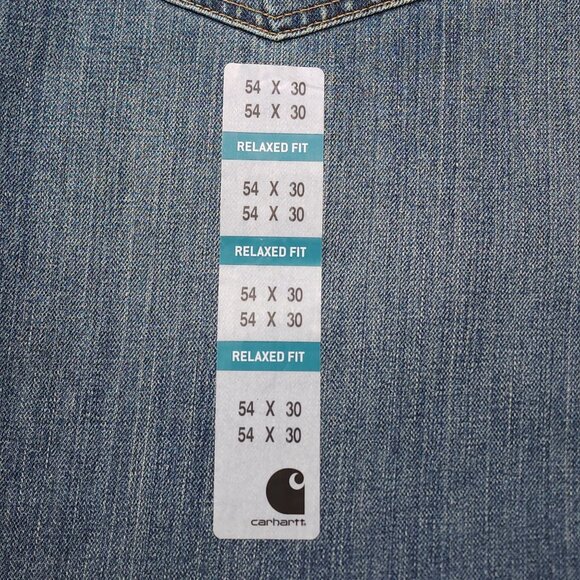 Carhartt Mens Holter Relaxed Fit Jeans 54x30 Denim Straight Leg Sits At Waist - Picture 9 of 10